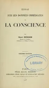 Cover of Essai sur les données immédiates de la conscience