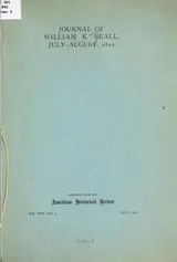 Cover of Journal of William K. Beall., July-August, 1812 ...