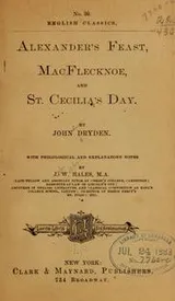 Cover of ... Alexander's feast, MacFlecknoe, and St. Cecilia's day