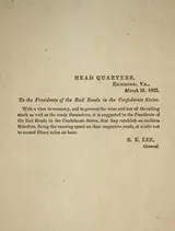 Cover of To the presidents of the rail roads in the Confederate States