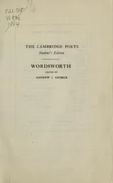 Cover of Wordsworth