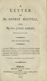 Cover of A letter to Mr. George Maxwell, from the Rev. James Ashley, Rector of Fleet