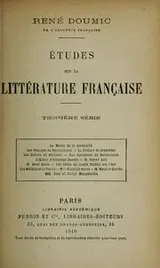 Cover of Études sur la littérature française