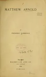 Cover of Matthew Arnold
