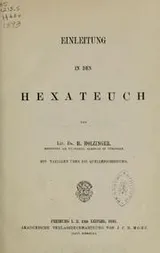 Cover of Einleitung in den Hexateuch