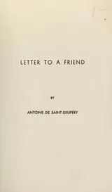 Cover of Letter to a friend