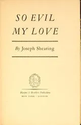 Cover of So evil my love
