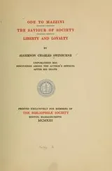 Cover of Ode to Mazzini