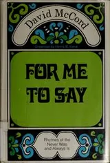 Cover of For me to say