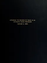 Cover of Optimizing the decision to track in an automatic radar processor