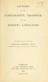 Cover of Lectures on the comparative grammar of the Semitic languages