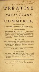 Cover of A general treatise of naval trade and commerce