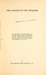 Cover of The league of the Iroquois