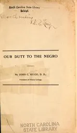 Cover of Our duty to the negro