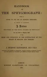 Cover of Handbook of the sphygmograph