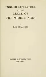 Cover of English literature at the close of the middle ages