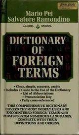 Cover of Dictionary of foreign terms