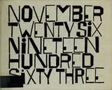 Cover of November twenty-six, nineteen hundred sixty-three, poem