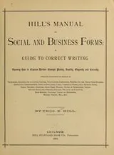 Cover of Hill's Manual of social and business forms