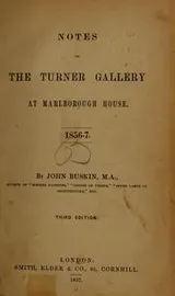 Cover of Notes on the Turner collection at Marlborough House.  1856-7