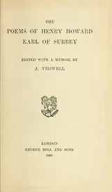 Cover of The poems of Henry Howard, earl of Surrey