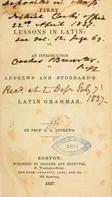 Cover of First lessons in Latin