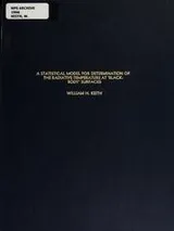Cover of A statistical model for determination of the radiative temperature at "Black-body" surfaces