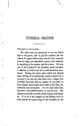 Cover of A Funeral Oration, Occasioned by the Death of Thomas Cole: Delivered Before ..