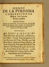 Cover of Sermon de la purissima concepcion de Maria Santissima señora nuestra