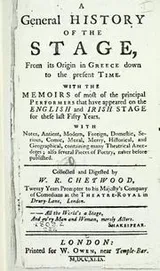Cover of A general history of the stage, from its origin in Greece down to the present time