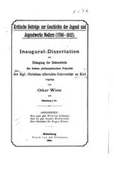 Cover of Kritische beiträge zur geschichte der jugend und jugendwerke Nodiers (1780-1812) ..