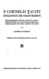Cover of P. Cornelii Taciti Dialogus de oratoribus