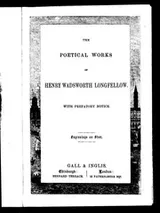 Cover of The poetical works of Henry Wadsworth Longfellow
