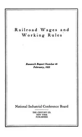 Cover of Railroad wages and working rules