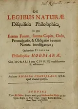Cover of De legibus naturae disquisitio philosophica