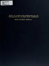 Cover of Effect of stator blade orientation on the performance of an axial flow compressor