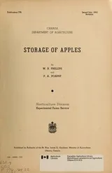 Cover of Storage of apples