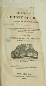 Cover of Pinnock's improved edition of Dr. Goldsmith's history of Greece, abridged for the use of schools