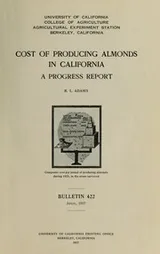 Cover of Cost of producing almonds in California