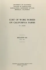 Cover of Cost of work horses on California farms