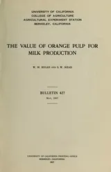 Cover of The value of orange pulp for milk production