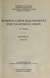 Cover of Seasonal labor requirements for California crops