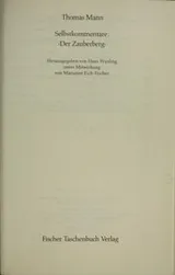 Cover of Selbstkommentare: Der Zauberberg