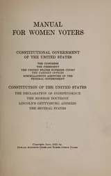 Cover of Manual for women voters