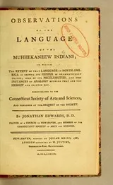 Cover of Observations on the language of the Muhhekaneew Indians