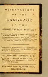 Cover of Observations on the language of the Muhhekaneew Indians