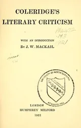 Cover of Coleridge's literary criticism