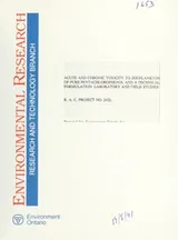 Cover of Acute and chronic toxicity to zooplankton of pure pentachlorophenol and a technical formulation