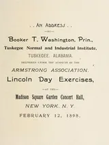 Cover of An address by Booker T. Washington, prin., Tuskegee Normal and Industrial Institute, Tuskegee, Alabama