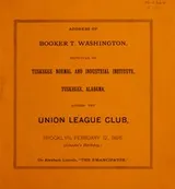 Cover of Address of Booker T. Washington ...